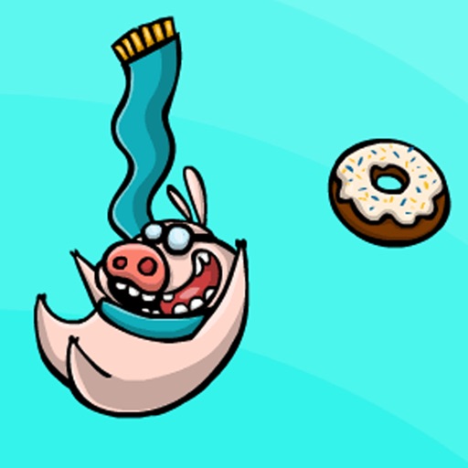 Pigs love to eat donuts icon