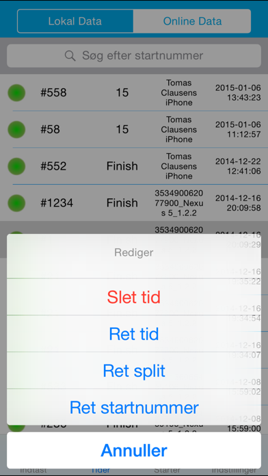 ST Arrangør Tidtagning Screenshot