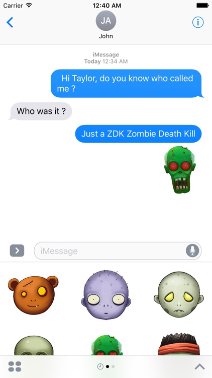 ZDK Zombie Death Kill Stickers Pack for iMessage