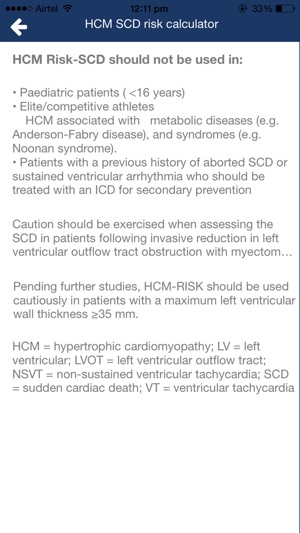 HCM SCD risk calculator on the App Store