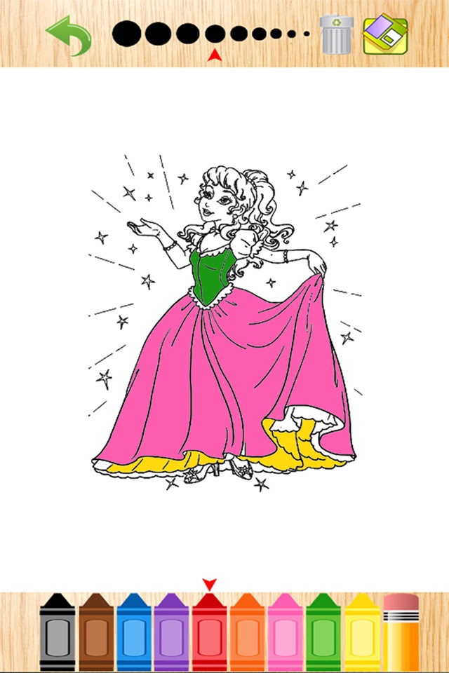 Princess Coloring Book for Girls - Learn to Color Cinderella screenshot 3