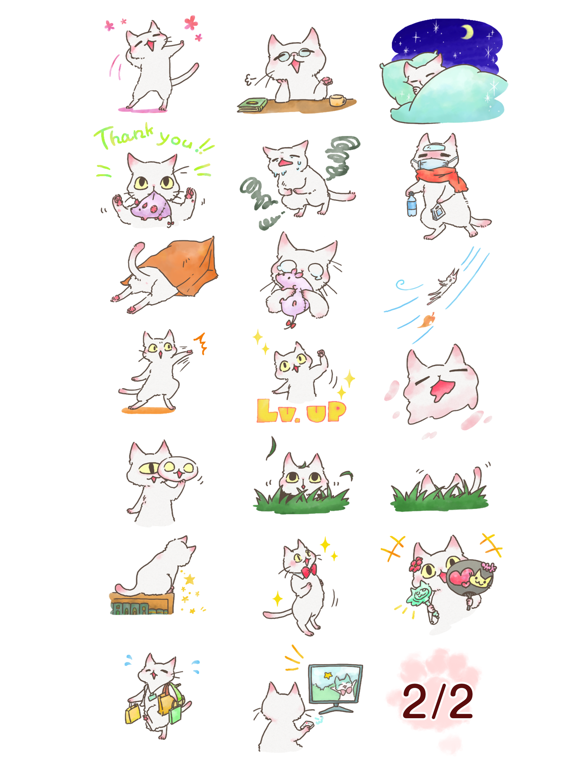 White Cat iPad screenshot 3 - Stickers app
