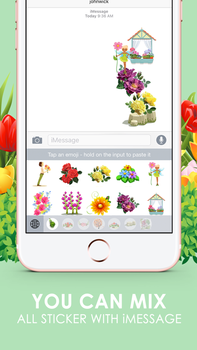 Screenshot #3 pour Flower Emoji Stickers Keyboard Themes ChatStick