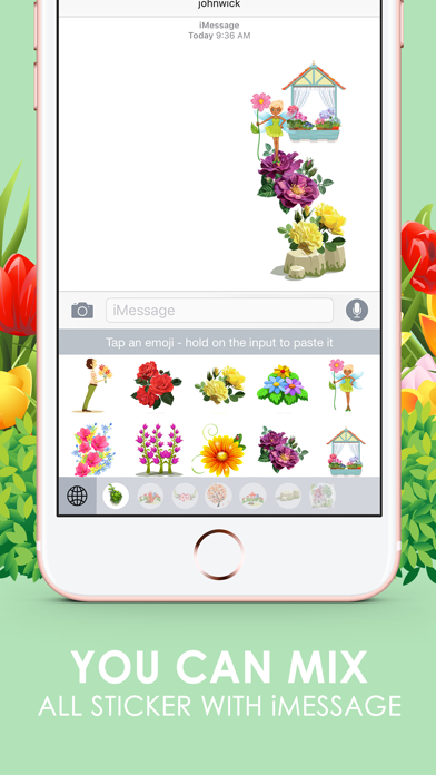 Flower Emoji Stickers Keyboard Themes ChatStick Screenshot