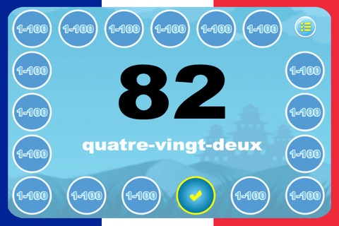 Flashcards and Games Of Number 1 - 100 French screenshot 4