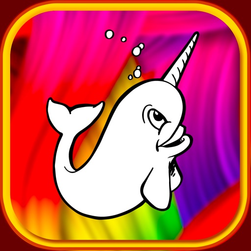 sea animal coloring book narwhal show for kid iOS App