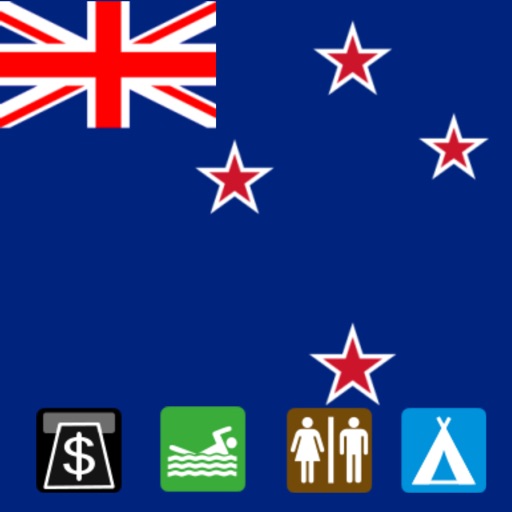 Leisuremap New Zealand, Camping, Golf, Swimming, Car parks, and more icon