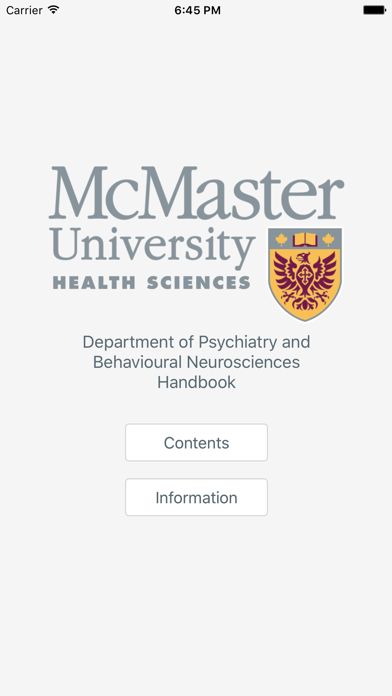McMaster Psychiatry Handbook Screenshot
