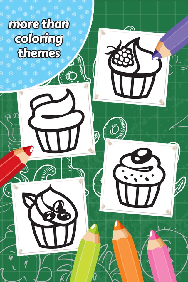 Cupcake Coloring Book Kids Game screenshot 2