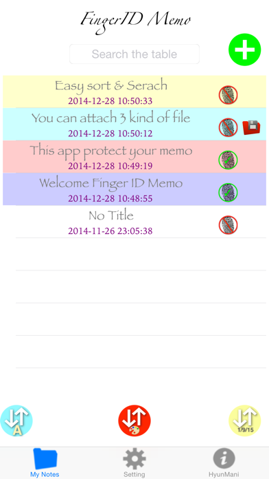 Screenshot #1 pour FingerID Mémo