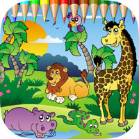 Coloring Book The World of Animal Free Games HD Learn to color a dinosaur wolf fish and more