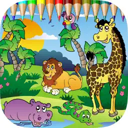 Coloring Book The World of Animal Free Games HD: Learn to color a dinosaur, wolf, fish and more app icon