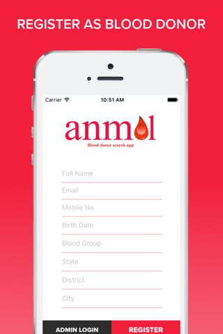 Anmol - Blood Donor Search App - náhled