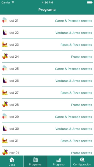 Menu dieta rina