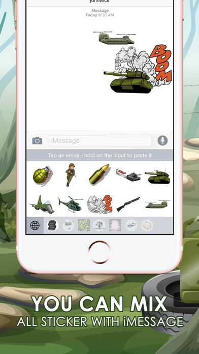 Screenshot #3 pour Military Emoji Stickers Keyboard Themes ChatStick