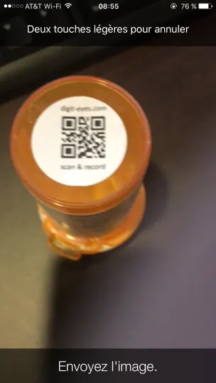 Capture d'écran de Digit-Eyes sur iPhone 5