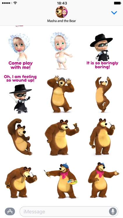 Masha and the Bear: stickers for iMessage