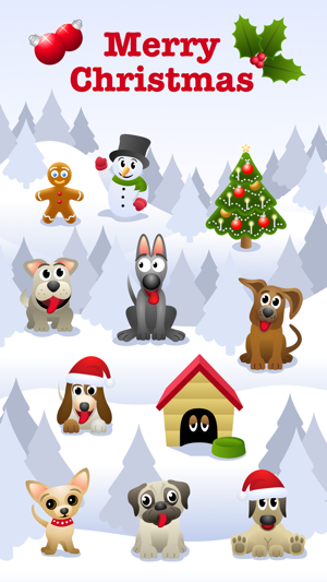 Dog Christmas stickers