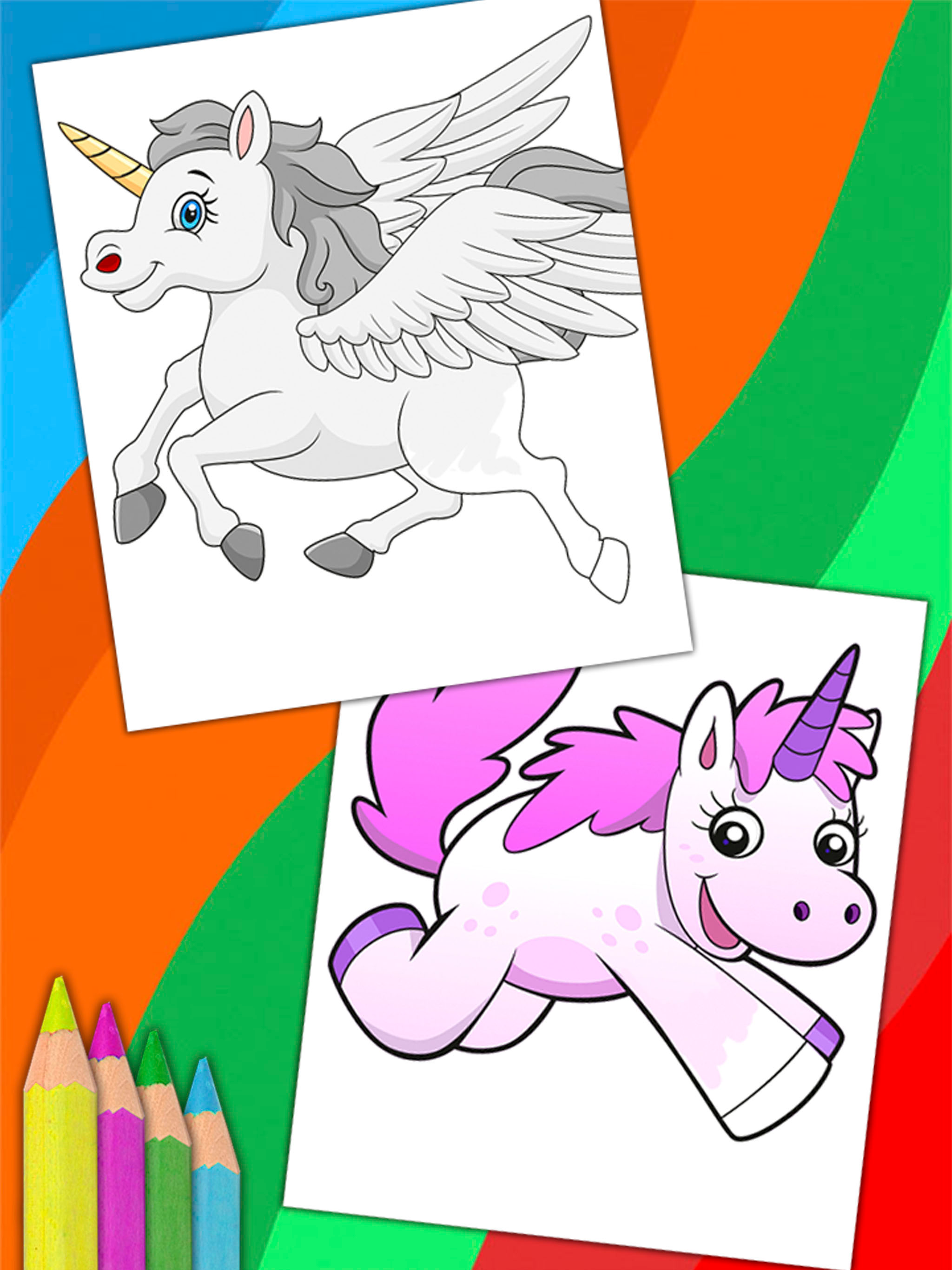 Unicorn & Fantastic Animals Pegasus coloring pages