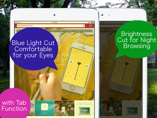 Screenshot #1 for Blue Light Cut Browser AceColor for iPad