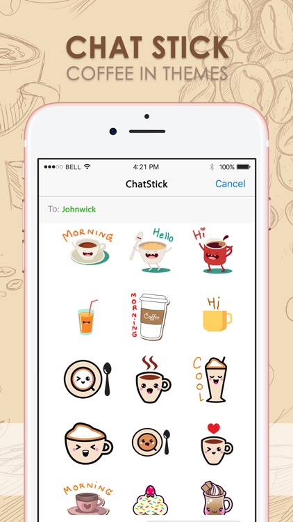 Coffee Emoji Stickers Keyboard Themes ChatStick