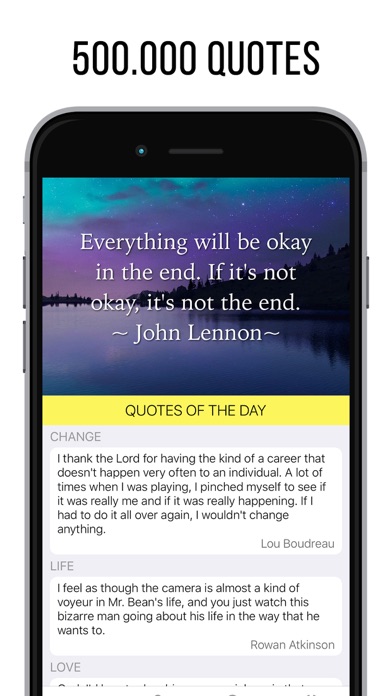 Screenshot #1 pour QuoteItUp - Inspirational quotes photos, wallpapers by famous authors