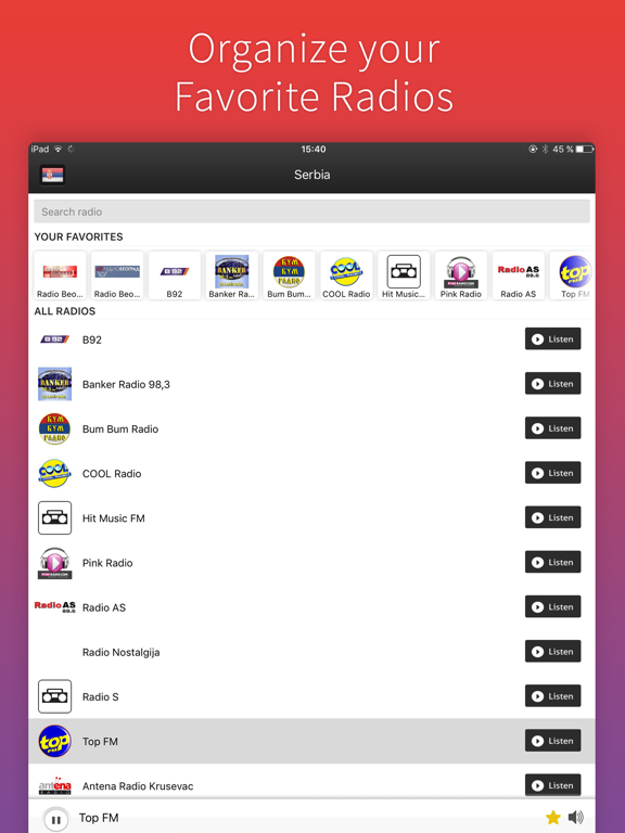 Screenshot #5 pour Radio Serbia - Radios SERB FREE - радио Србиј