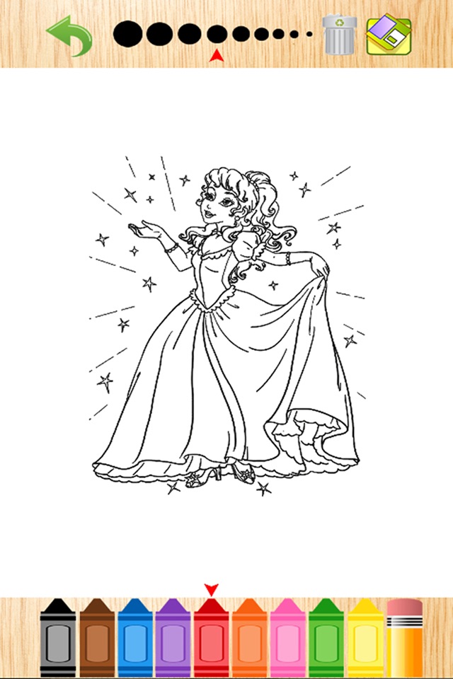 Princess Coloring Book for Girls - Learn to Color Cinderella screenshot 2