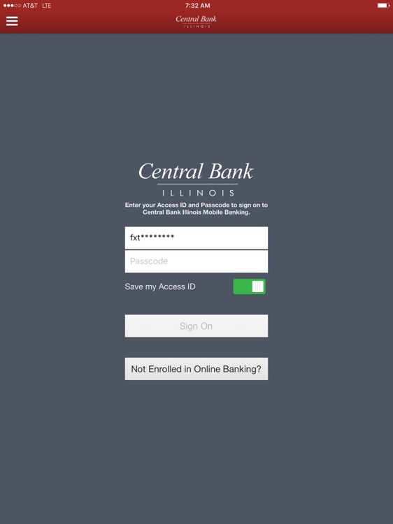 Central Bank Illinois Mobile for iPad