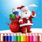 Christmas coloring book and painting game