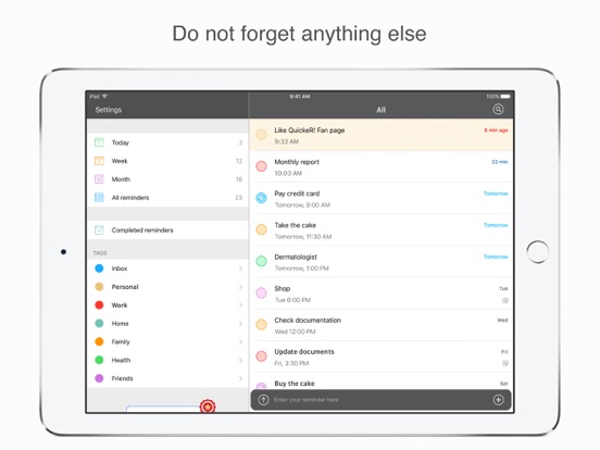 QuickeR! iPad screenshot 1 - Productivity app