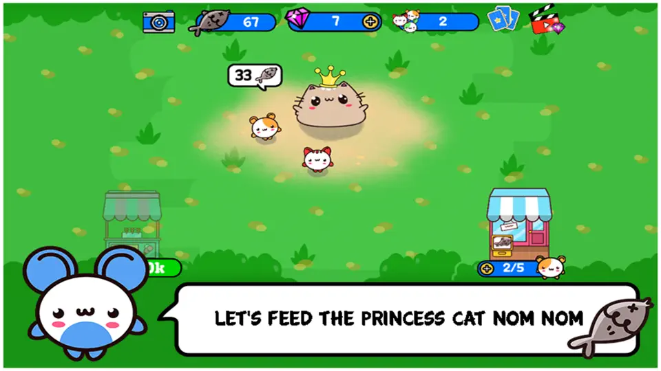 Скриншот Princess Cat Nom Nom - Clicker & Idle на iPhone 1