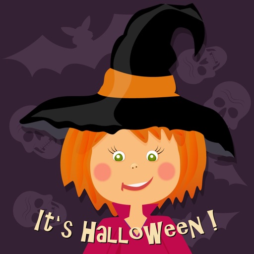Halloween is fun - witches, spiders, pumpkins icon