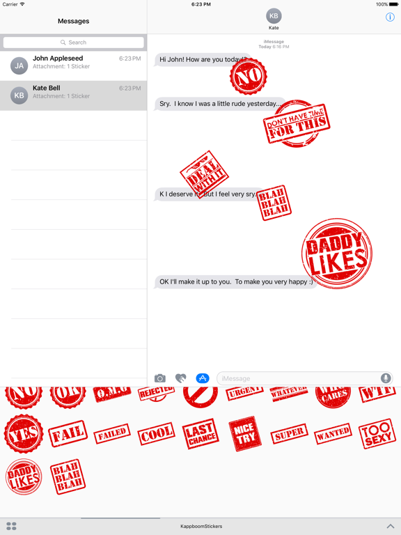 Kappboom™ Saucy Stamp Stickers iPad screenshot 5 - Stickers app