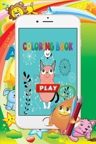 Cute Animals - Kids Coloring Book 1 screenshot 2