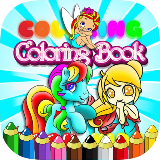 Best Pony Animal Book Fairy Princess Coloring Page Icon