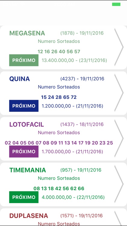 Resultados da Loteria
