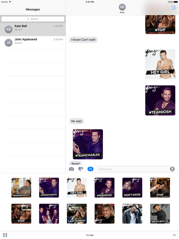 Younger Stickers - TV Land iPad screenshot 2 - Stickers app