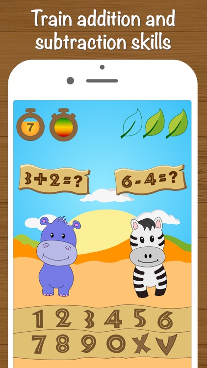 Safari Math Free - Addition and Subtraction game for kids