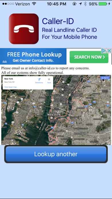 Screenshots of Caller-ID for iPhone