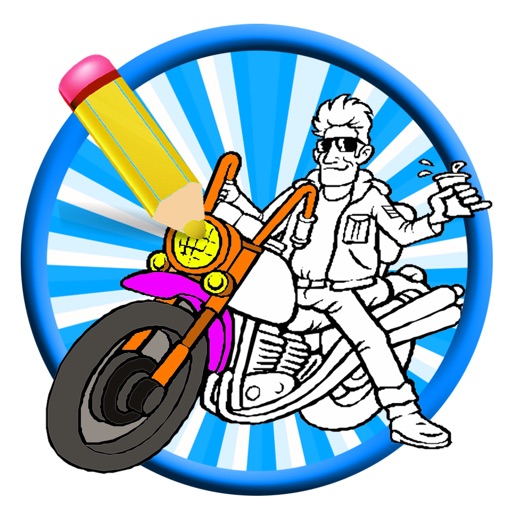 Draw Power Biker Coloring Page Game Kids Version icon