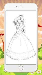 Coloring Book for Little Girl - Princess and Fairy screenshot #3 for iPhone