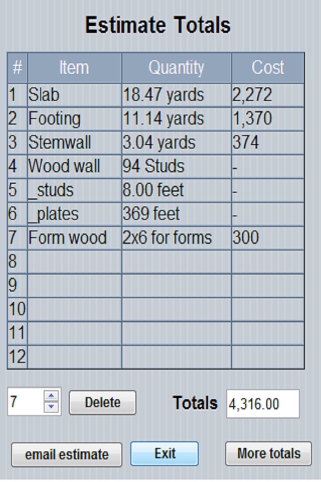 Construction Estimator screenshot 4