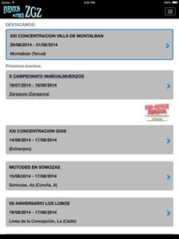 Screenshot #4 pour Eventos Moteros Zgz