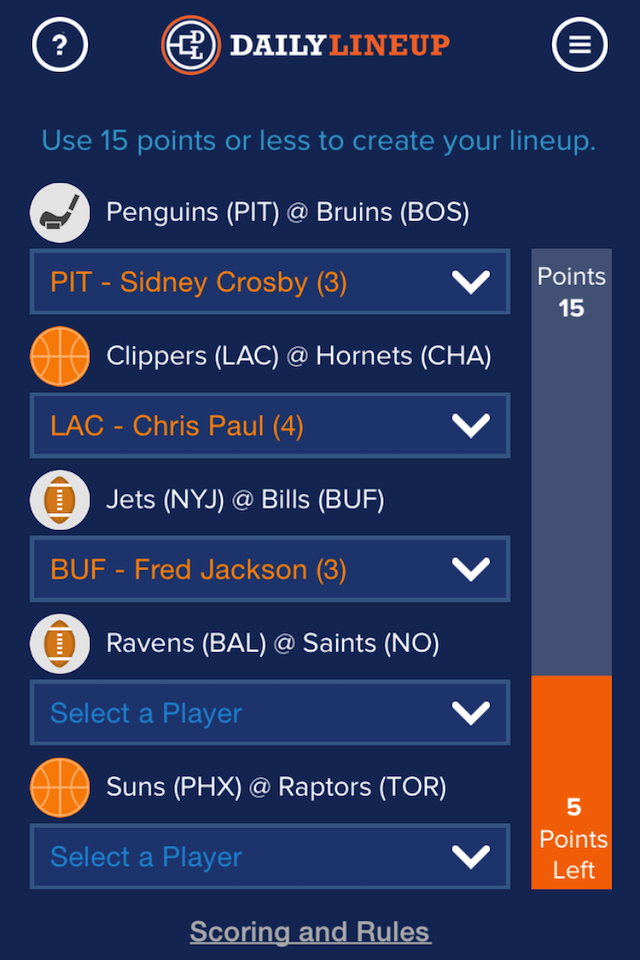 Daily Bracket Sports Pickem