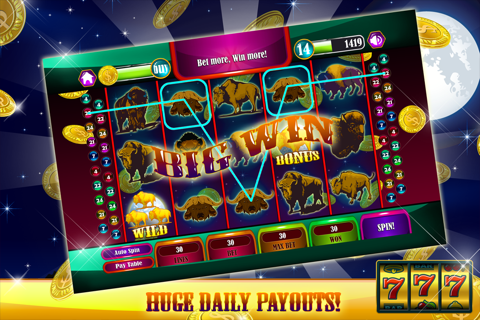 777 Bison Cash Casino - Diamond Sin Tycoon Slot Machine screenshot 3