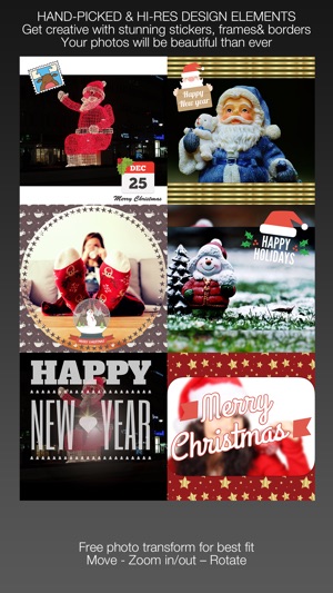 HoHoHo! 聖誕節快樂 & 新年快樂 - 照片編輯器 , 的精美相框及貼紙.