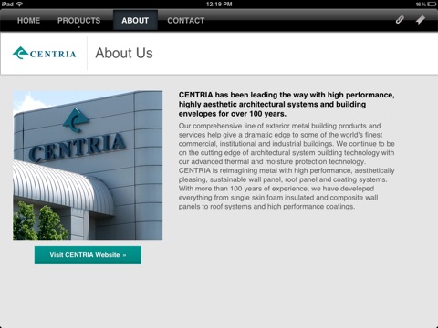 CENTRIA Product ebinder Application screenshot 3