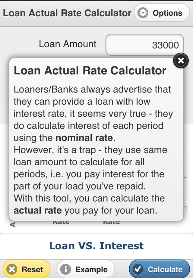 Loan Actual Rate Calculator screenshot 3