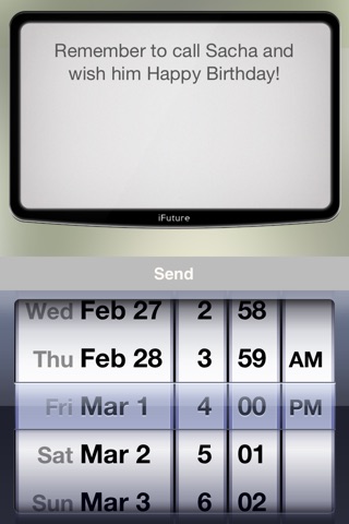 iFuture - Send yourself messages in the future screenshot 2